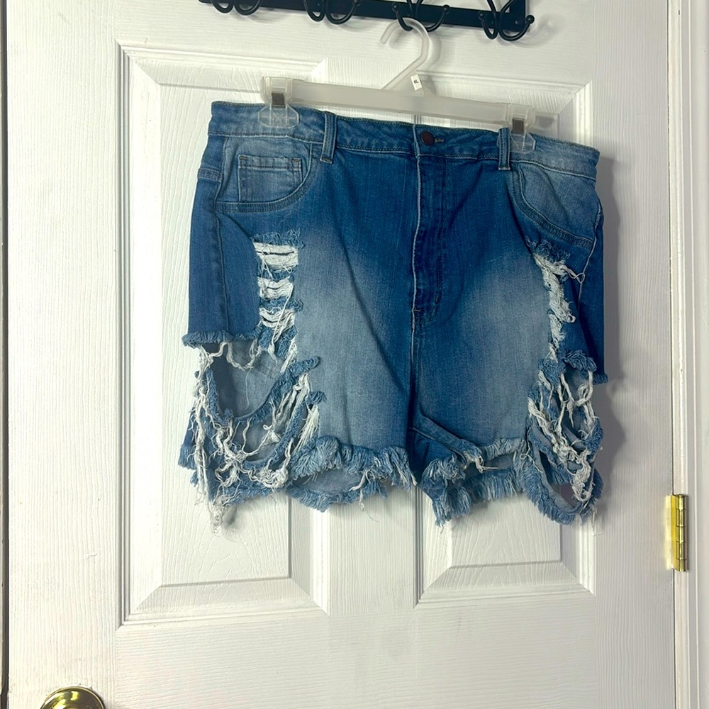 Destroyed and Distressed Denim Shorts